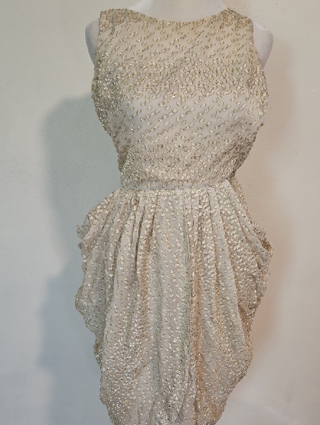 Jason Wu Champagne Sequin Draped Mini Dress Size 4
